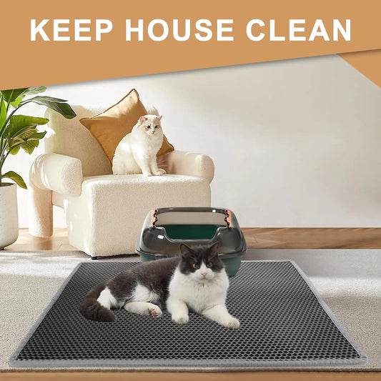 Cat Litter Mat Double Layer Pet Non Slip Big Pet Litter Box Filter